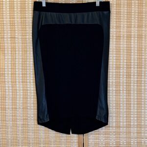 Mossimo Womens M Skirt Black Faux Leather Pencil Whimsigoth Office Minimalist